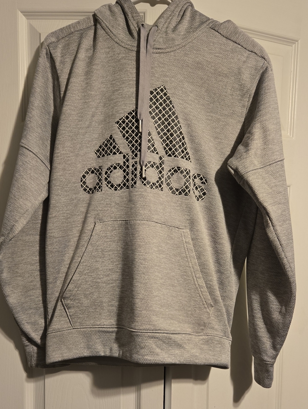 adidas Light Gray Hoodie with Black Logo